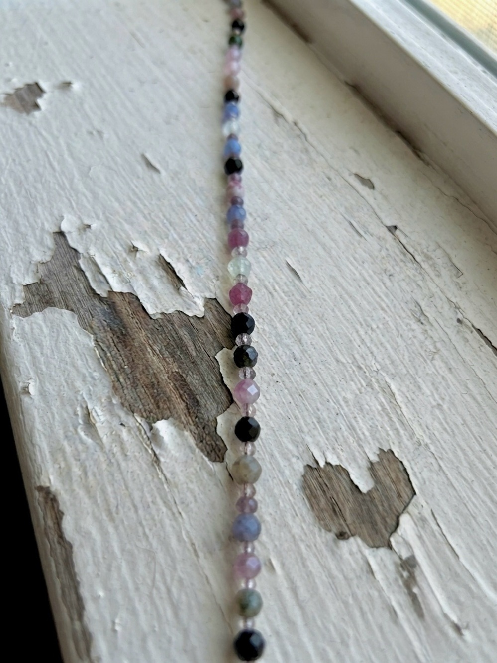 Semi Precious Faceted Pink Tourmaline Beaded Necklace - Picture 4 of 5